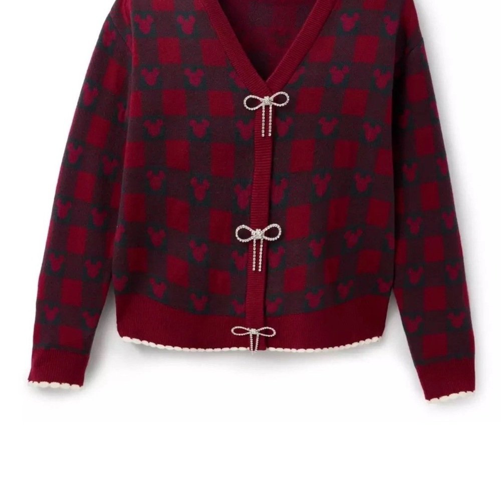 Mickey Mouse icon holiday cardigan sweater for women small